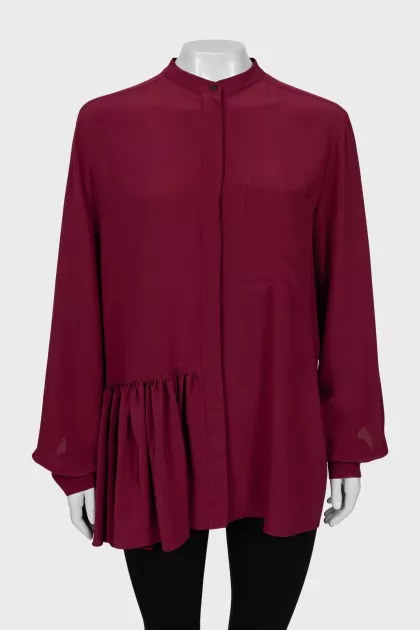 Burgundy draped shirt