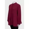 Burgundy draped shirt