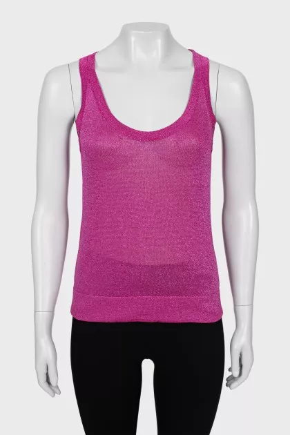 Shiny pink tank top