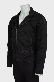 Men's jacket with oblique zipper