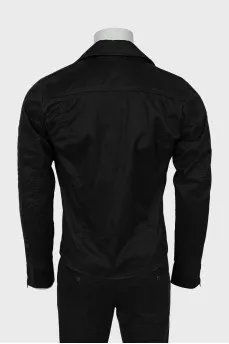 Men's jacket with oblique zipper