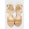 Beige patent leather sandals