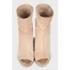 Open toe wedge boots