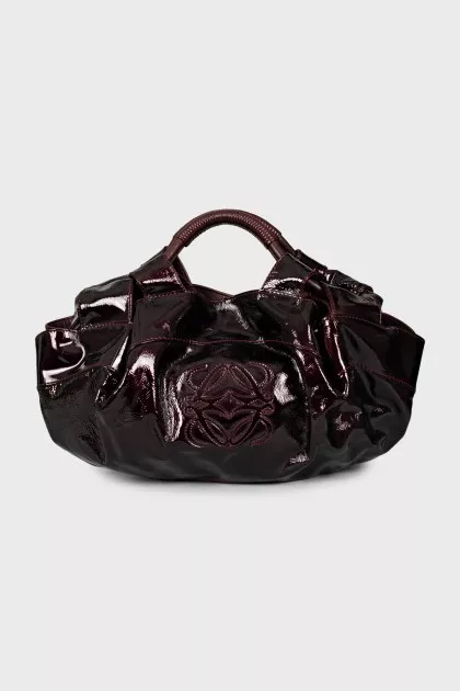 Burgundy patent leather bag
