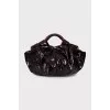 Burgundy patent leather bag