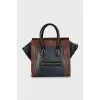 Two-tone leather tote bag