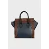 Two-tone leather tote bag