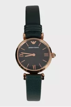 Green watch with tag
