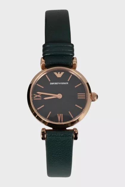 Green watch with tag