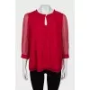 Pleated blouse with 3/4 sleeves