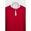 Pleated blouse with 3/4 sleeves