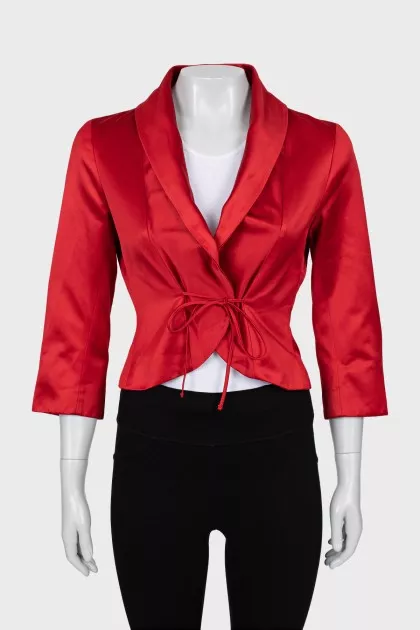 Red cropped jacket