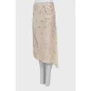 Floral silk midi skirt