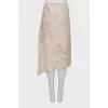 Floral silk midi skirt