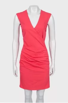 Pink draped mini dress