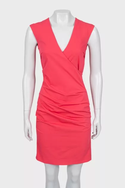 Pink draped mini dress