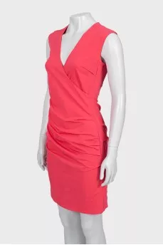 Pink draped mini dress