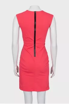 Pink draped mini dress