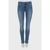 Mid-rise blue skinny jeans