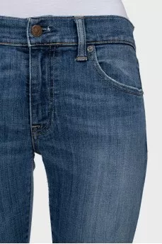 Mid-rise blue skinny jeans