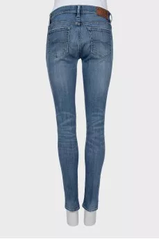 Mid-rise blue skinny jeans