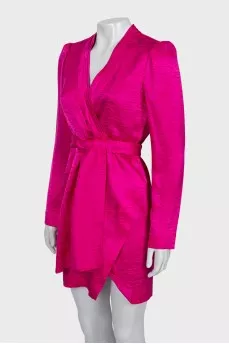 Pink printed silk dress