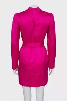 Pink printed silk dress