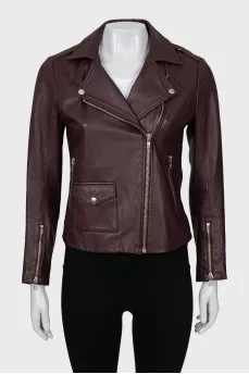 Brown leather jacket