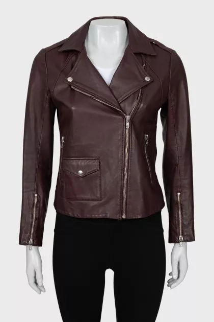 Brown leather jacket