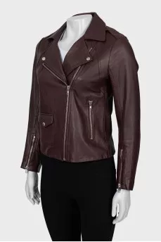 Brown leather jacket