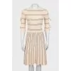 Knitted dress with combined stripes
