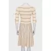 Knitted dress with combined stripes