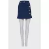 Blue skirt with gold buttons