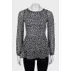 Printed blouse with long sleeves