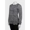 Printed blouse with long sleeves