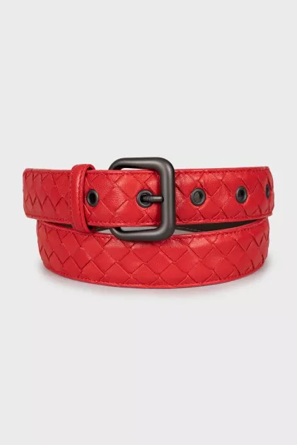 Braided leather belt