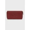 Leather wallet with embossed logo