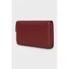 Leather wallet with embossed logo