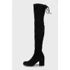 Suede block heel boots