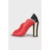 Mixed color wooden heels