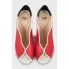 Mixed color wooden heels