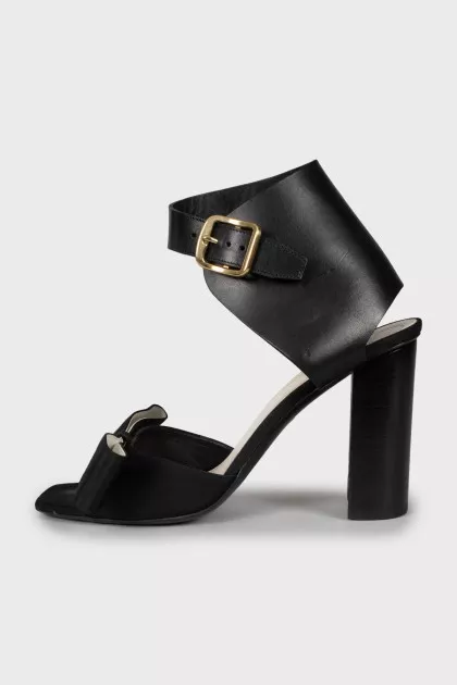 Embellished block heel sandals