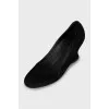 Suede wedge shoes