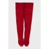 Red suede boots