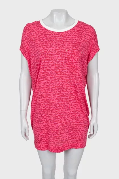 Printed loose fit mini dress