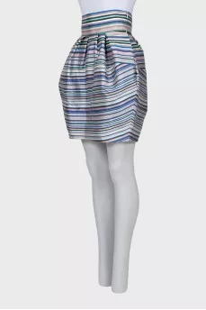 Striped silk skirt