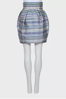 Striped silk skirt