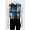Shiny top in check print