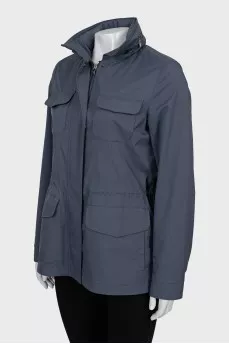 Blue jacket with patch pockets