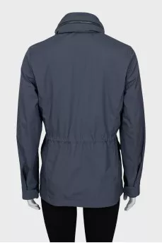 Blue jacket with patch pockets